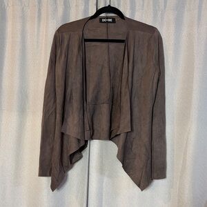 DO+BE Women's Taupe Open-Front Jacket cardigan